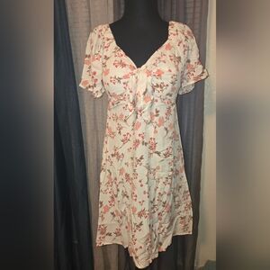 Lily Rose Cream and Orange Floral Mini Dress